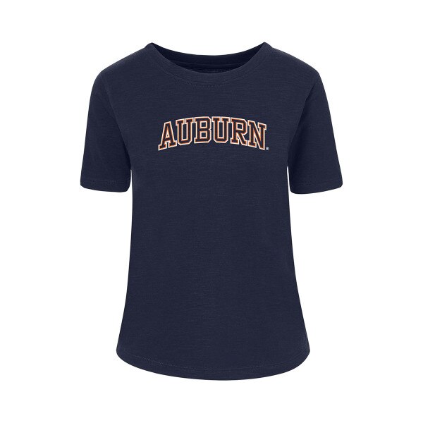 navy Auburn outline womens t-shirt